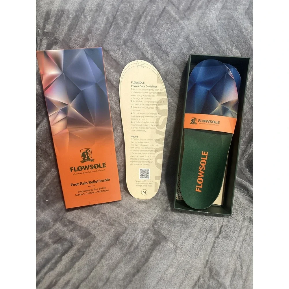 Flowsole Foot Pain Relief Insole Men's Medium‎ 7-8 Extra Support for Men Women